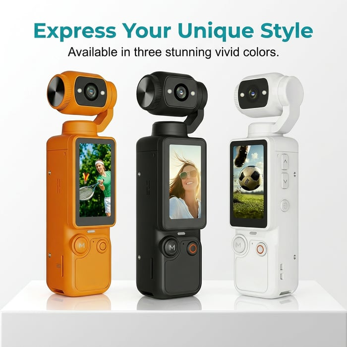 AI Pocket Camera with 180° Rotating Lens
