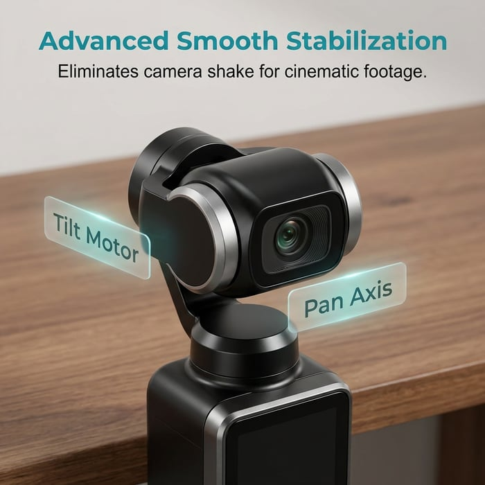 AI Pocket Camera with 180° Rotating Lens
