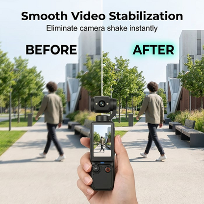 AI Pocket Camera with 180° Rotating Lens