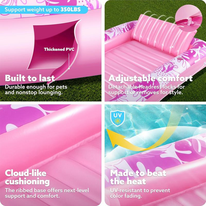 The VIRAL inflatable tanning pool lounge